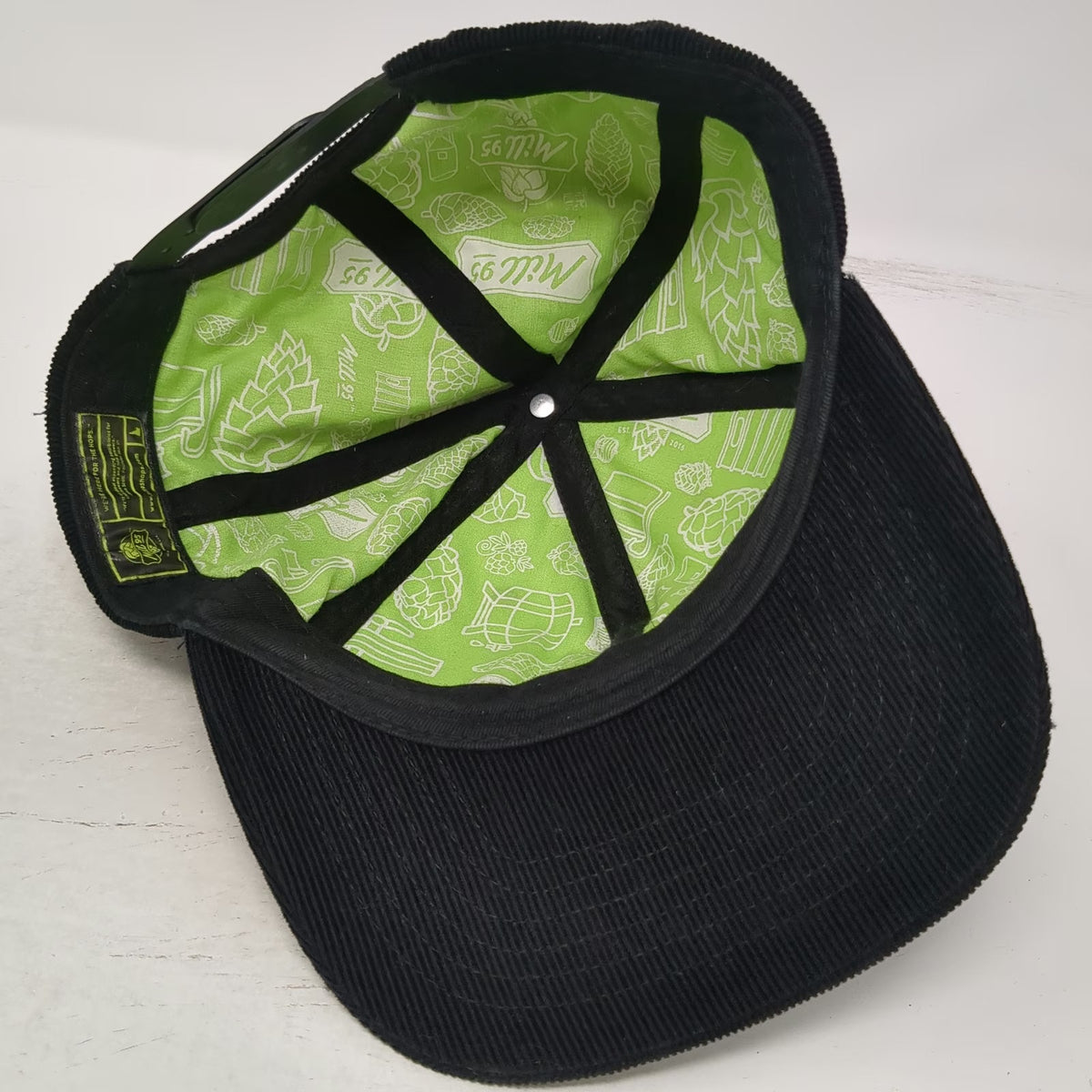 Mill 95 Snapback Black One Size Corduroy Hops Parma Idaho Hat Printed Lining