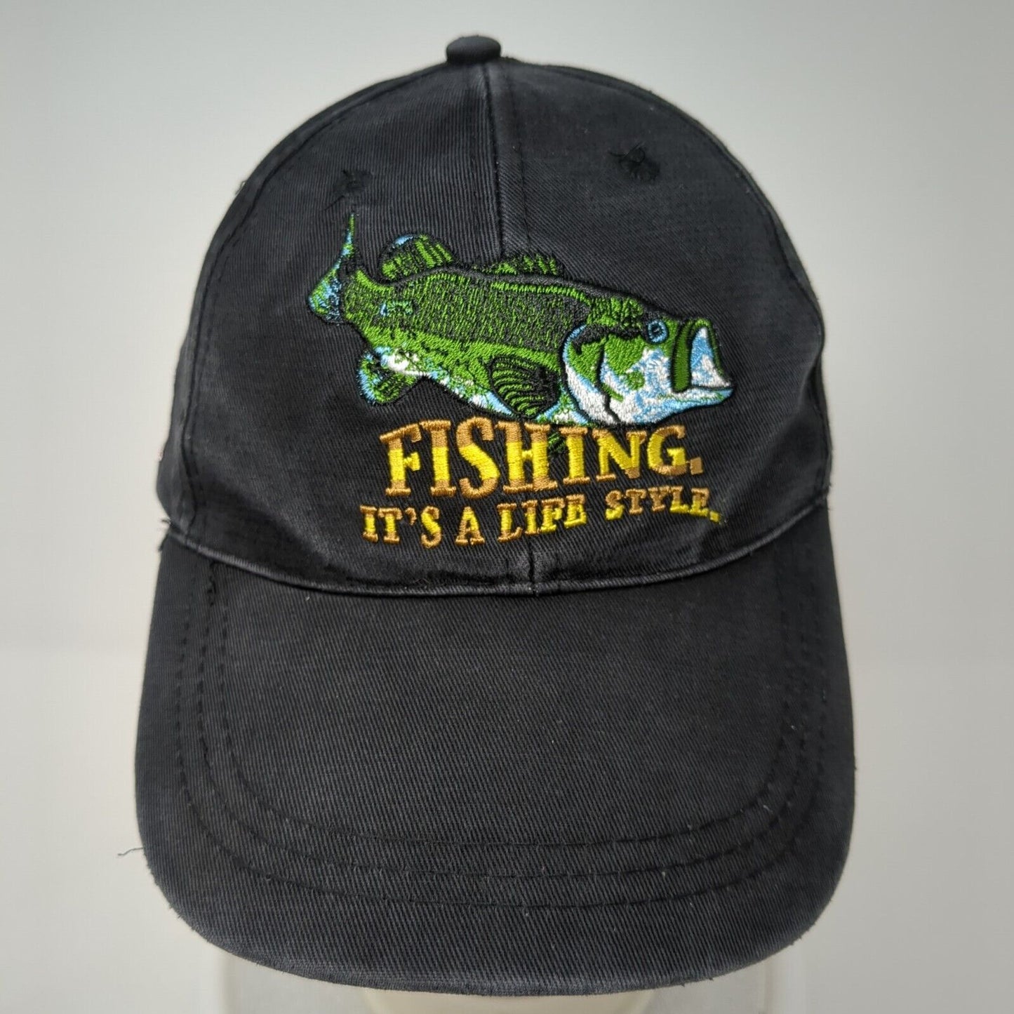 Fishing It's A Life Style Strapback Hat Black One Size Adjustable Ugly Stik