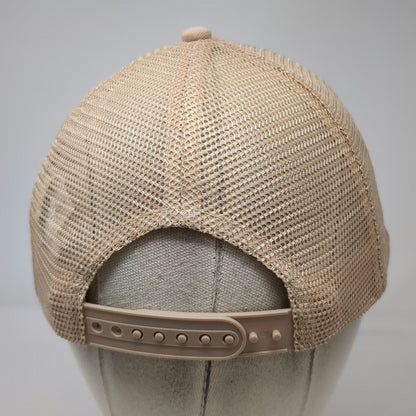 H&M Divided Trucker Hat Beige One Size Mesh Back Embroidered Butterfly Snapback