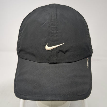 Nike Baseball Cap Black One Size NikeFIT Moisture Wicking Adjustable Strap Hat