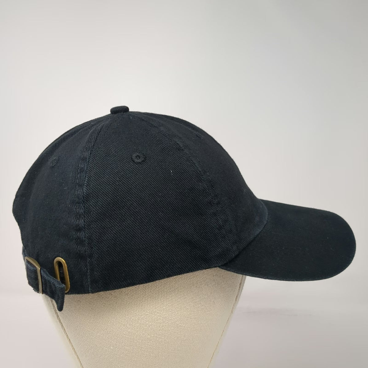 Apollo Baseball Cap Black One Size Slideback Strap Unstructured Blank Plain Hat