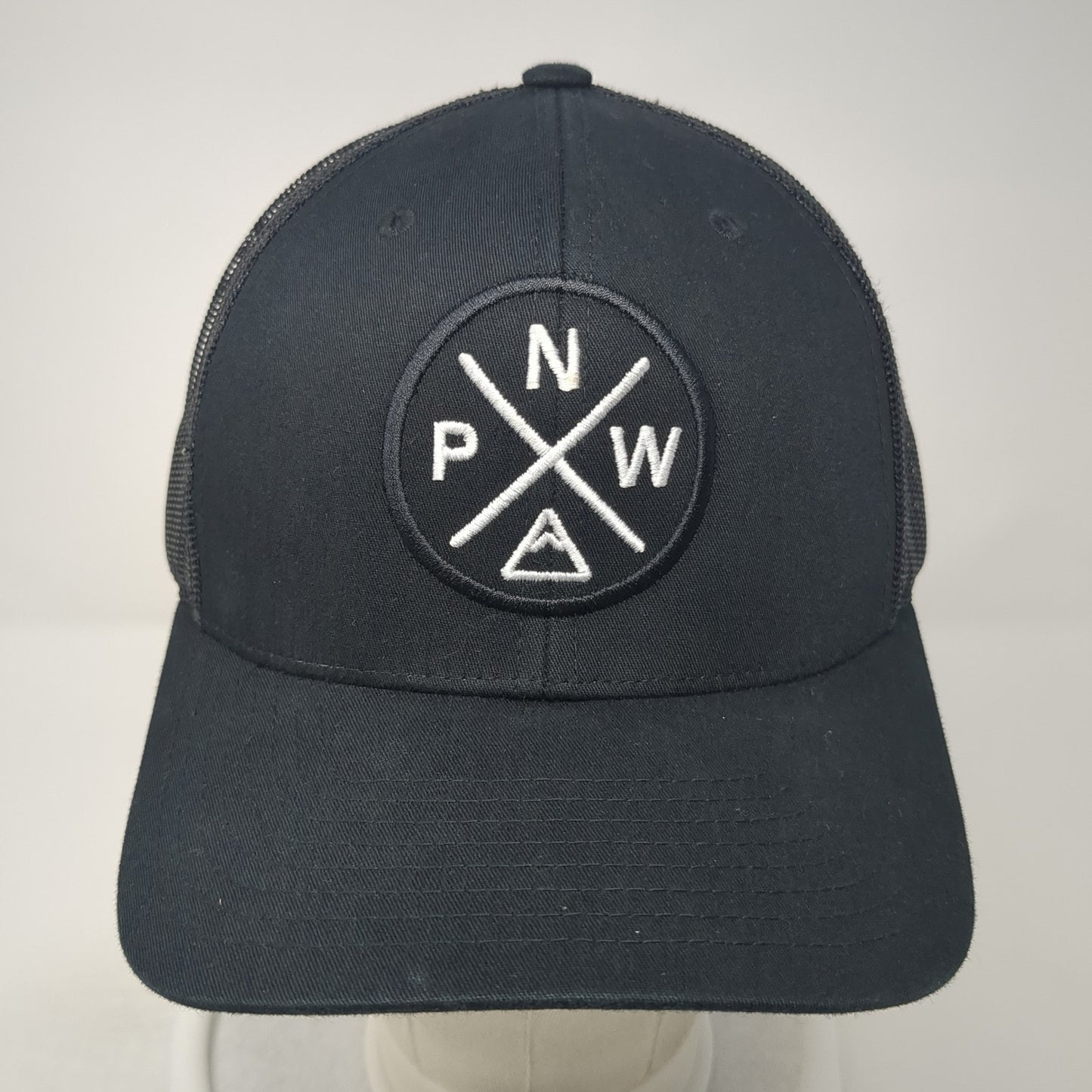 PNW Pacific Northwest Trucker Hat Black OS Adjustable Embroidered Mesh Back