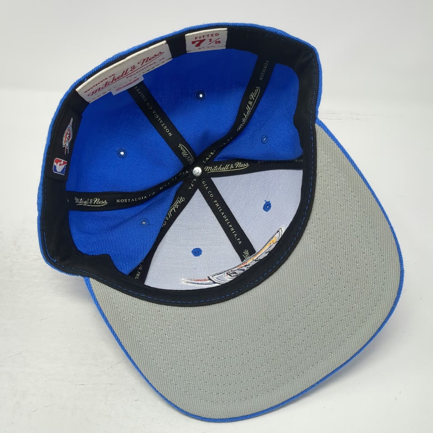 Oklahoma City Thunder NBA Mitchell & Ness Cap Blue 7 1/8 Wool Gray Underbrim