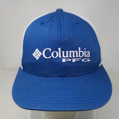 Columbia PFG Snapback Trucker Hat Blue One Size Adjustable Mesh Back 6 Panel
