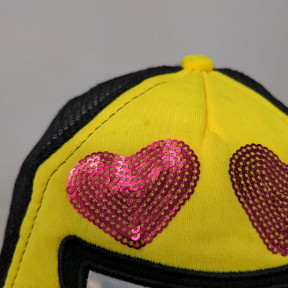 Unbranded Girl's Snapback Mesh Back Hat Multicolor Smiley Face Sparkly