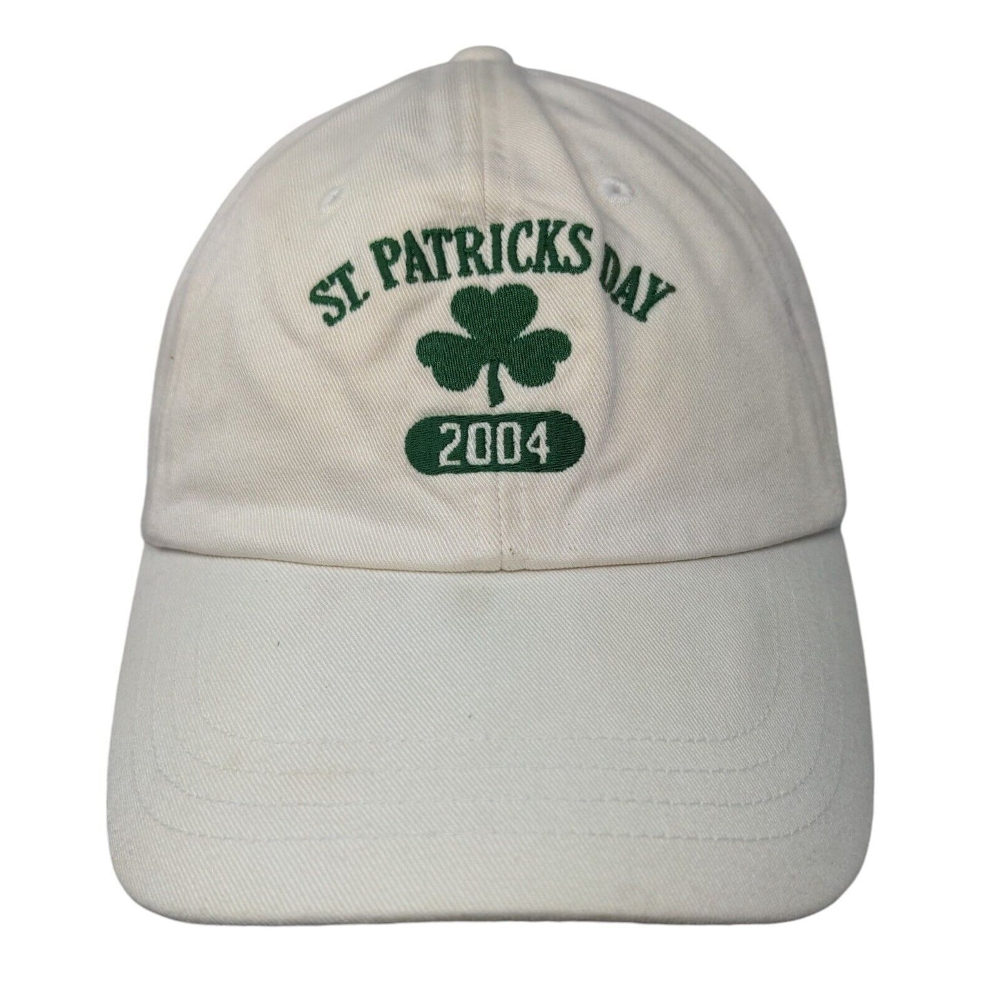 St. Patricks Day 2004 Strapback Hat Cream S-M Adjustable Embroidered Old Navy