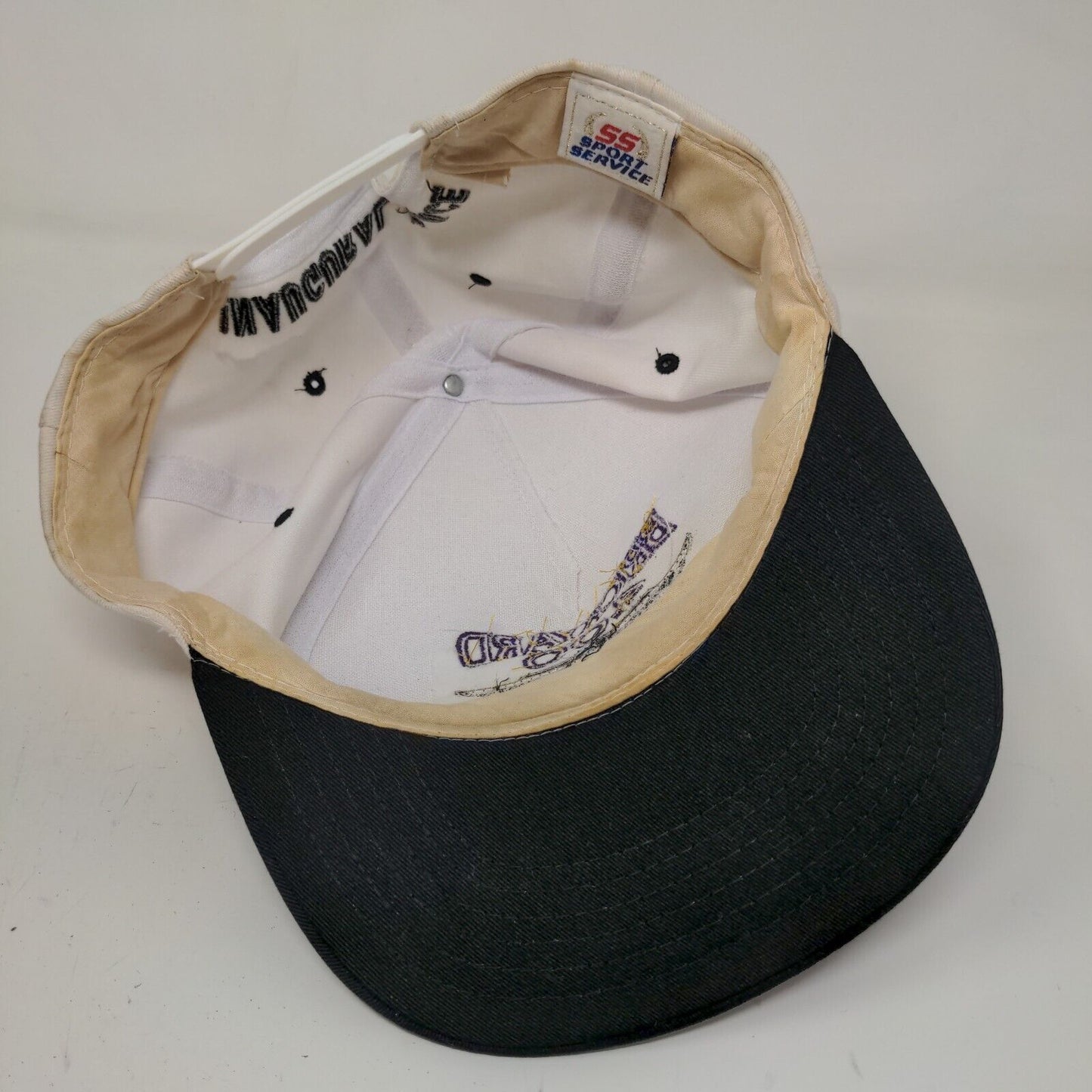 SS Sport Service Men's Snapback Hat White Black OSFA Brickyard 400 Vintage 1994