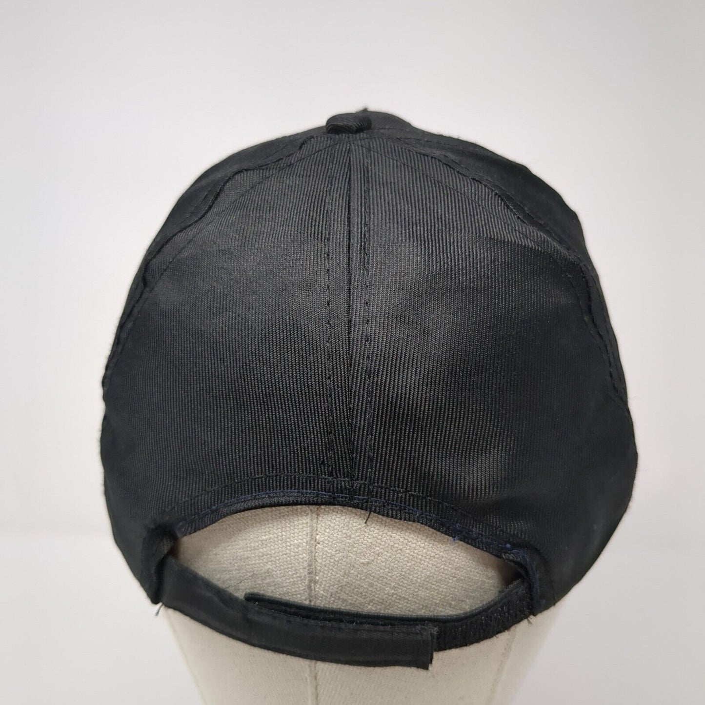 Over The Hill Strapback Hat Black One Size Adjustable Embroidered