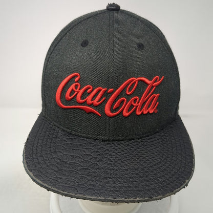 Coca-Cola Snapback Black One Size Textured Visor Red Logo Hat 3D Embroidery