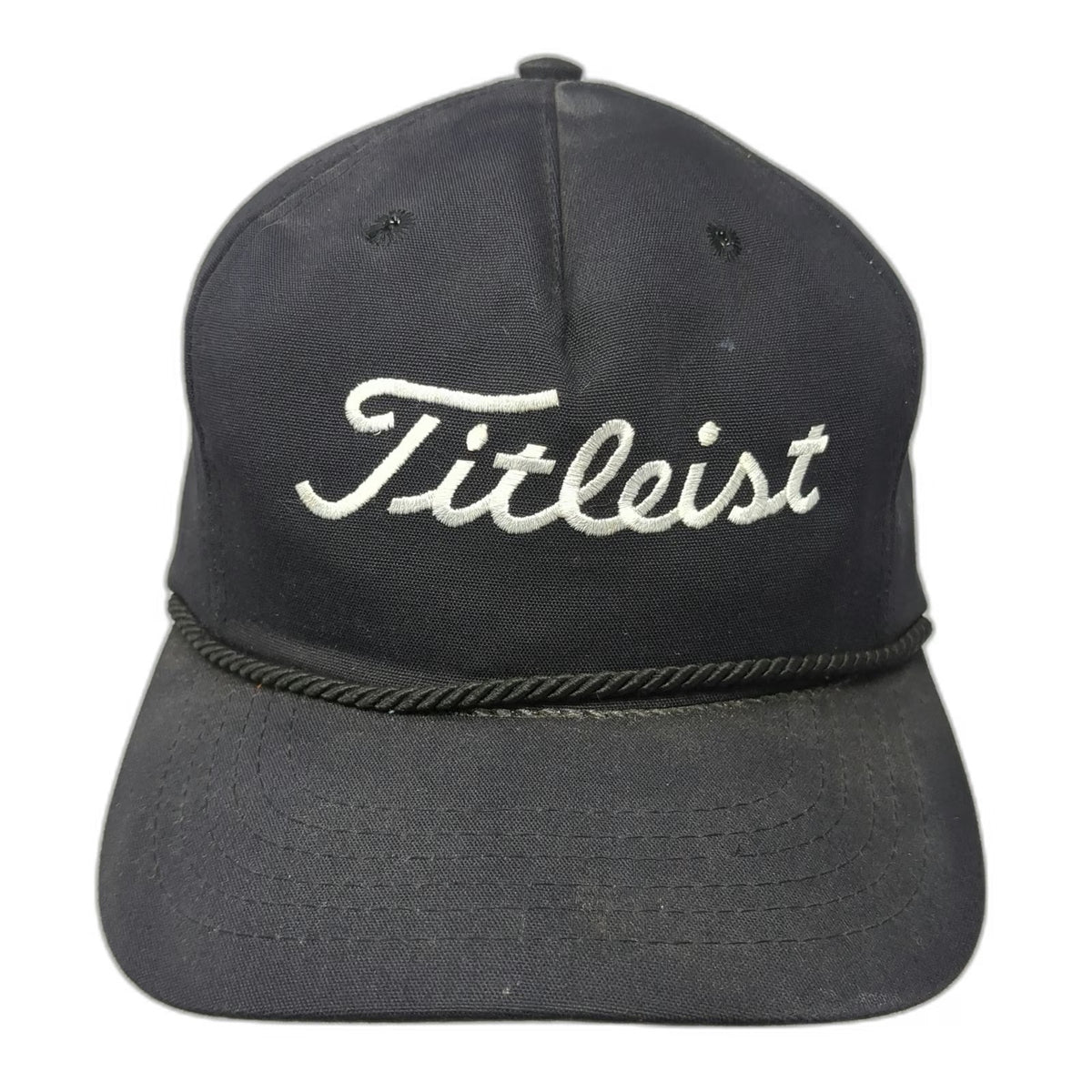 Titleist Baseball Cap Black One Size Texace USA Made Slideback Hat Golf Vintage
