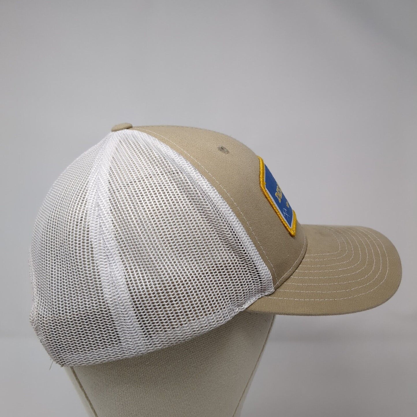 Delamar Day 2023 Patch Snapback Trucker Hat Tan One Size Mesh Back