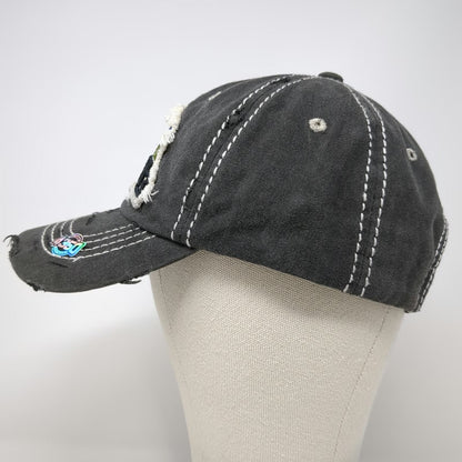 4350 District Baseball Cap Gray One Size Happy Camper Distressed Strapback Hat
