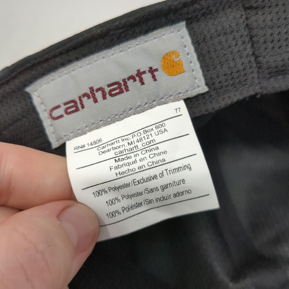 Carhartt Baseball Cap Black L Storm Defender Force Polyester Fitted Work Hat