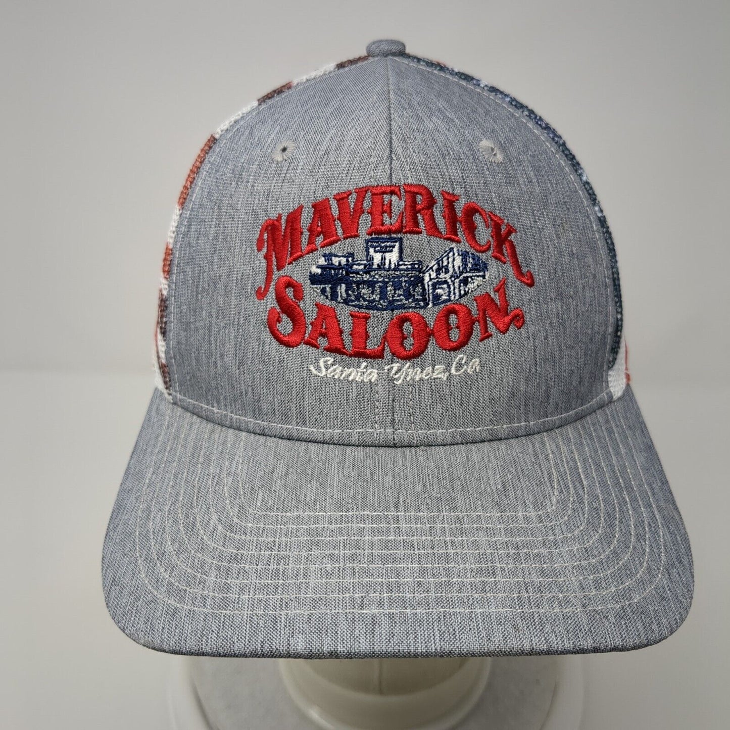 Maverick Saloon Santa Ynez Co Adult Snapback Trucker Hat Multi OS Patriotic OC