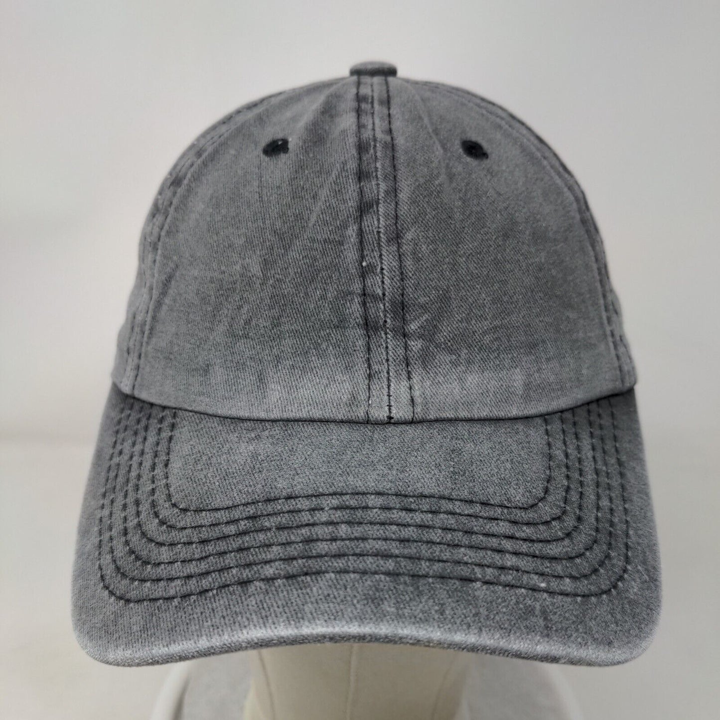 Unbranded Strapback Pony Cap Gray One Size Adjustable 6 Panel Blank Cotton