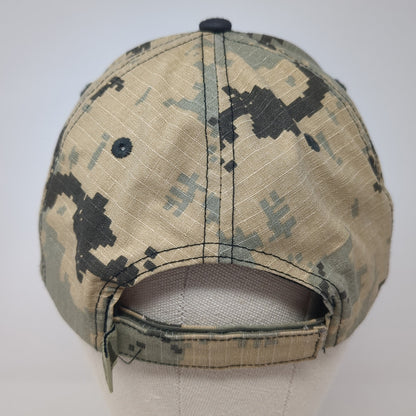Letter A Strapback Hat Multicolor One Size Adjustable Digital Camo