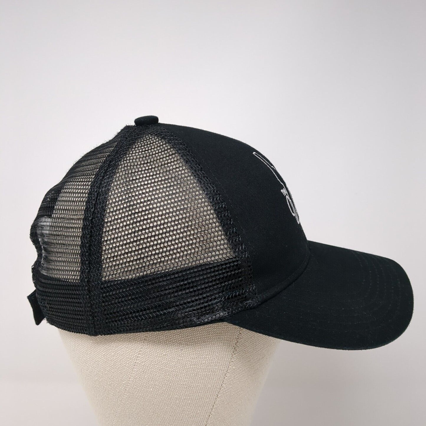 Vista Strapback Hat Black One Size Adjustable Mesh Back Port Authority Cotton