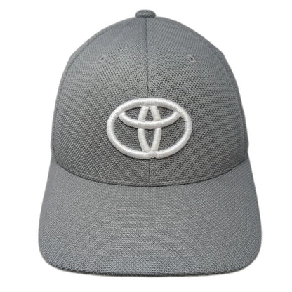 Flexfit Baseball Cap Gray One Size Toyota Logo Mesh Stretch Fit Curved Brim Hat
