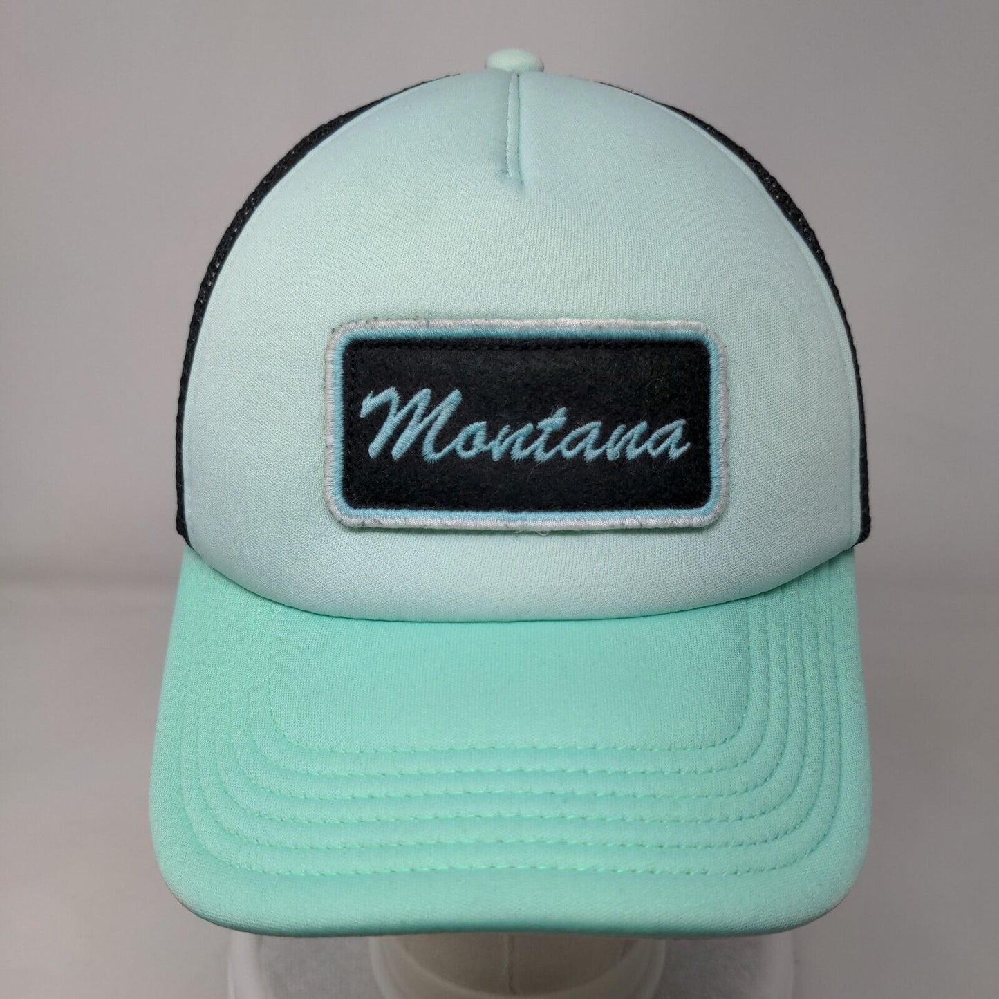 Montana Snapback Trucker Hat Bluish-Green One Size Adjustable Mesh Back Legacy