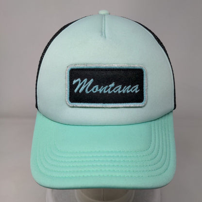 Montana Snapback Trucker Hat Bluish-Green One Size Adjustable Mesh Back Legacy