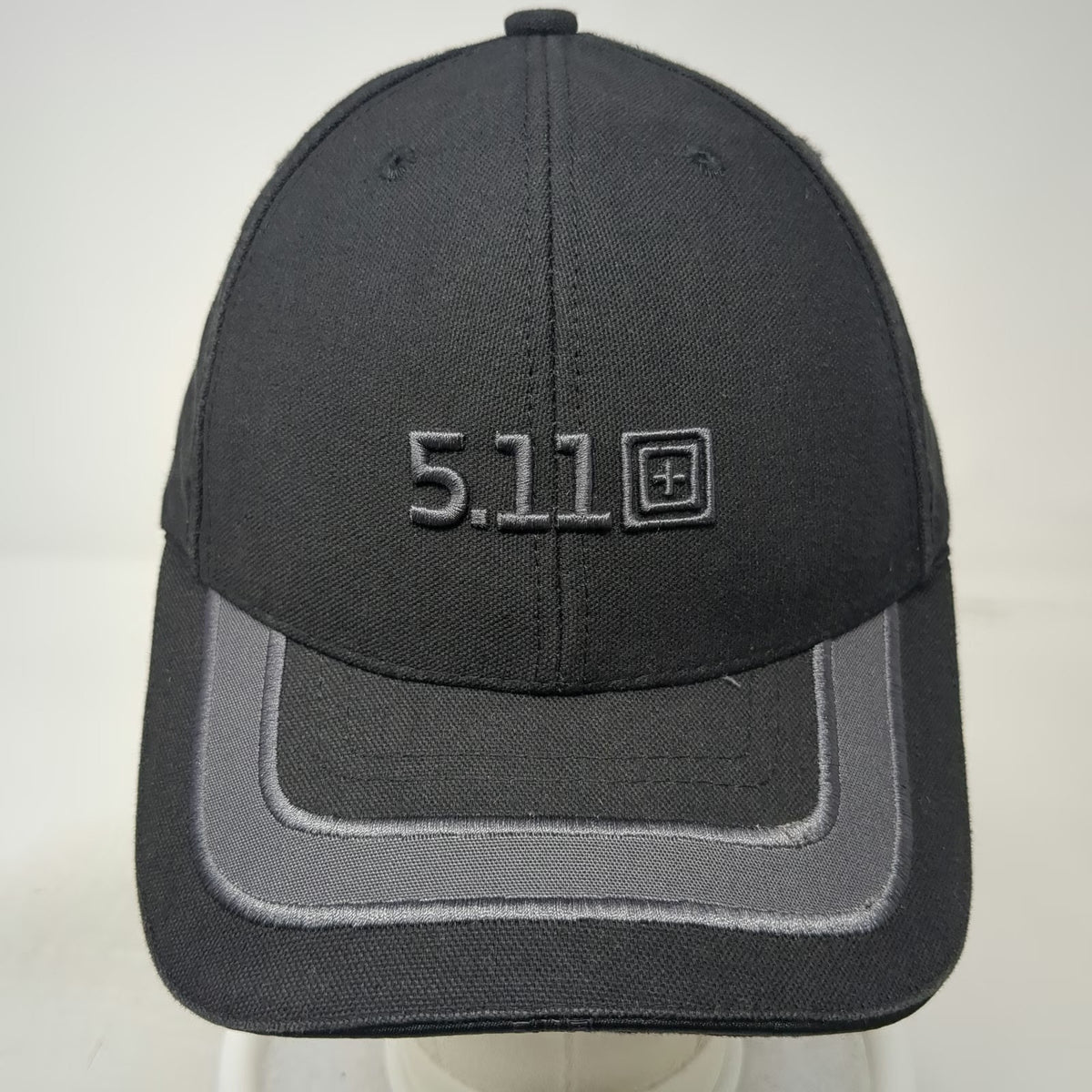 5.11 Tactical Baseball Cap Black One Size Strapback Gray Bill Accent Logo Hat
