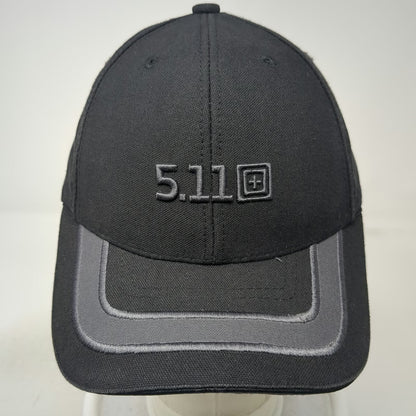 5.11 Tactical Baseball Cap Black One Size Strapback Gray Bill Accent Logo Hat