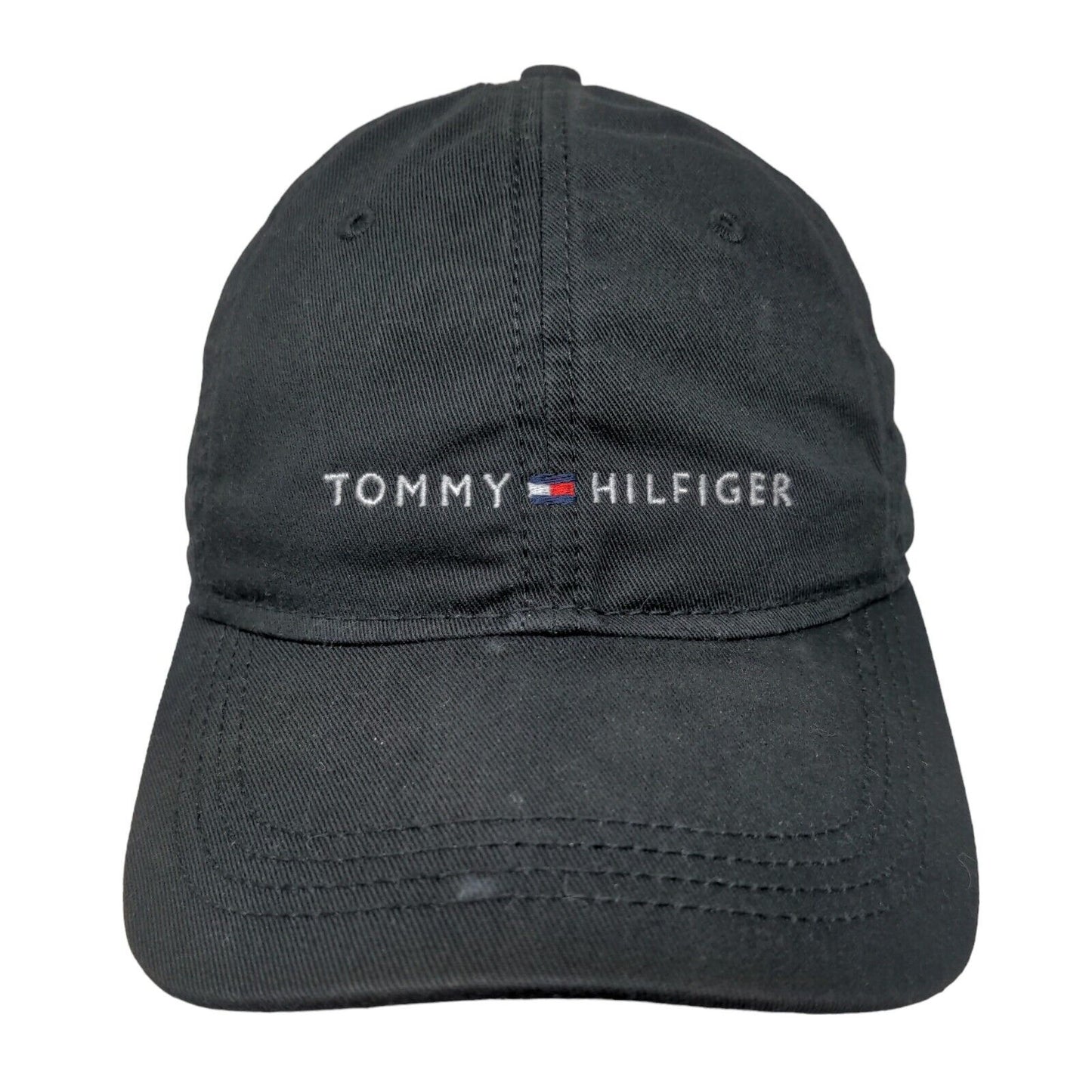 Tommy Hilfiger Slideback Hat Black One Size Embroidered Logo Adjustable