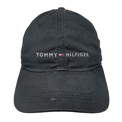 Tommy Hilfiger Slideback Hat Black One Size Embroidered Logo Adjustable