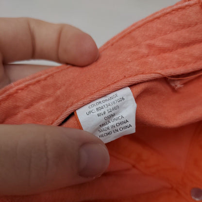 Unbranded Slideback Hat Orange OSFM Adjustable Vented Holes 6 Panel Blank