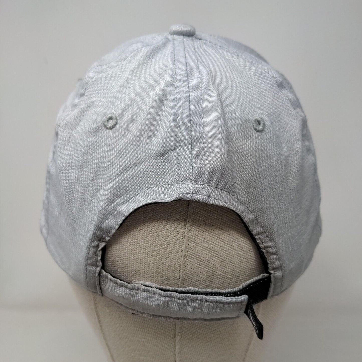 Mission Strapback Hat Gray One Size Adjustable Vented Holes 6 Panel Wet To Cool