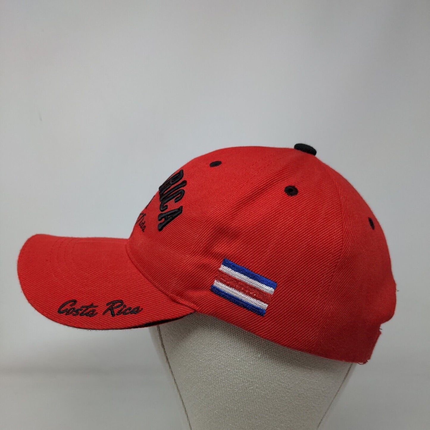 Costa Rica 1821 Pura Vida Strapback Hat Red OS Adjustable 6 Panel Mega Sport