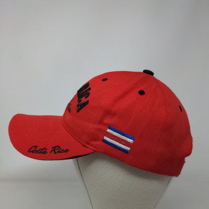 Costa Rica 1821 Pura Vida Strapback Hat Red OS Adjustable 6 Panel Mega Sport