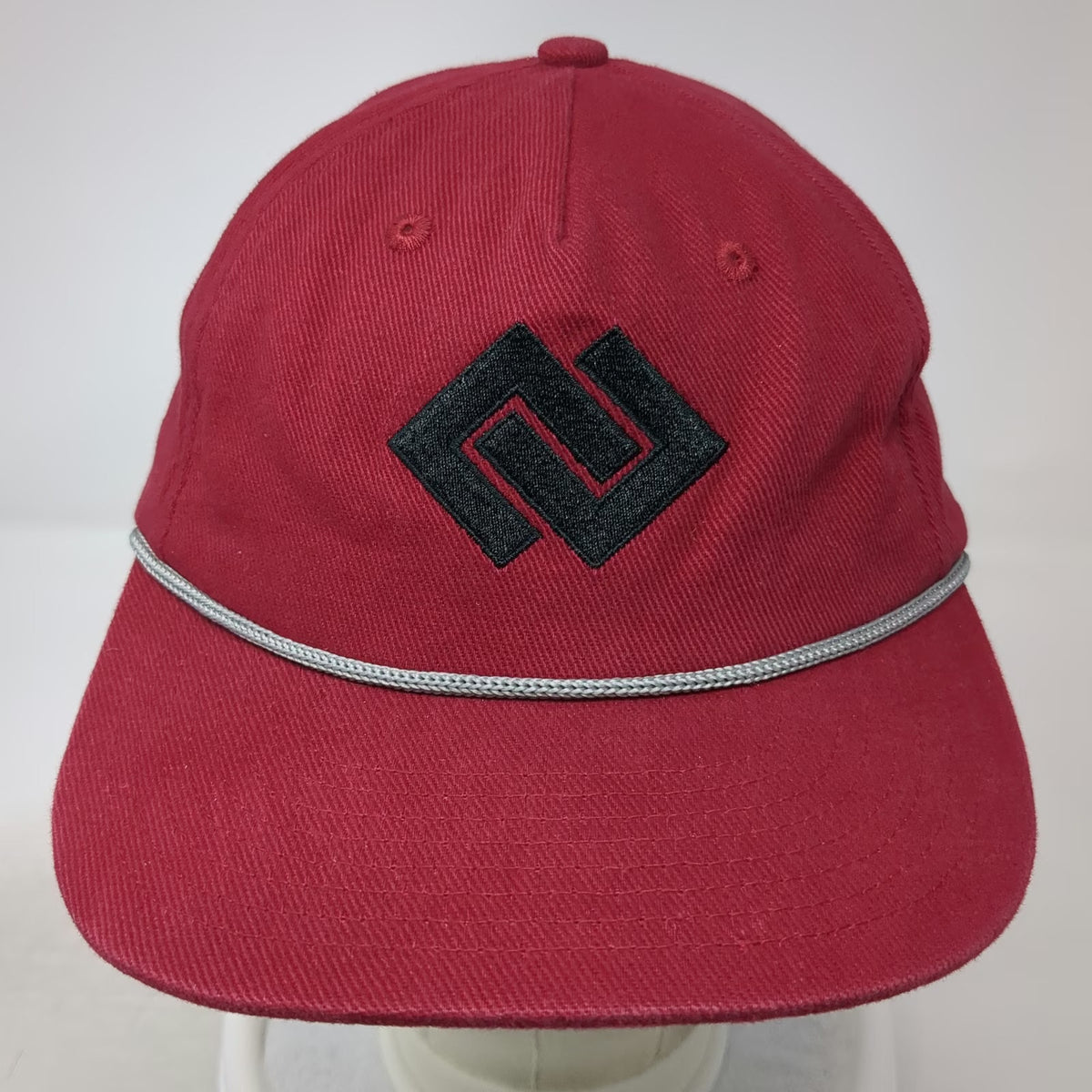 No Star Supply Co 5 Panel Red Hat One Size Rope Strapback Geometric Logo Cotton
