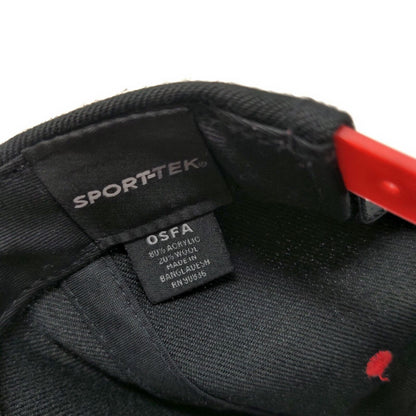 Sport-Tek Men's Snapback Hat Black OSFA Embroidered Micro Big Logo Acrylic Blend