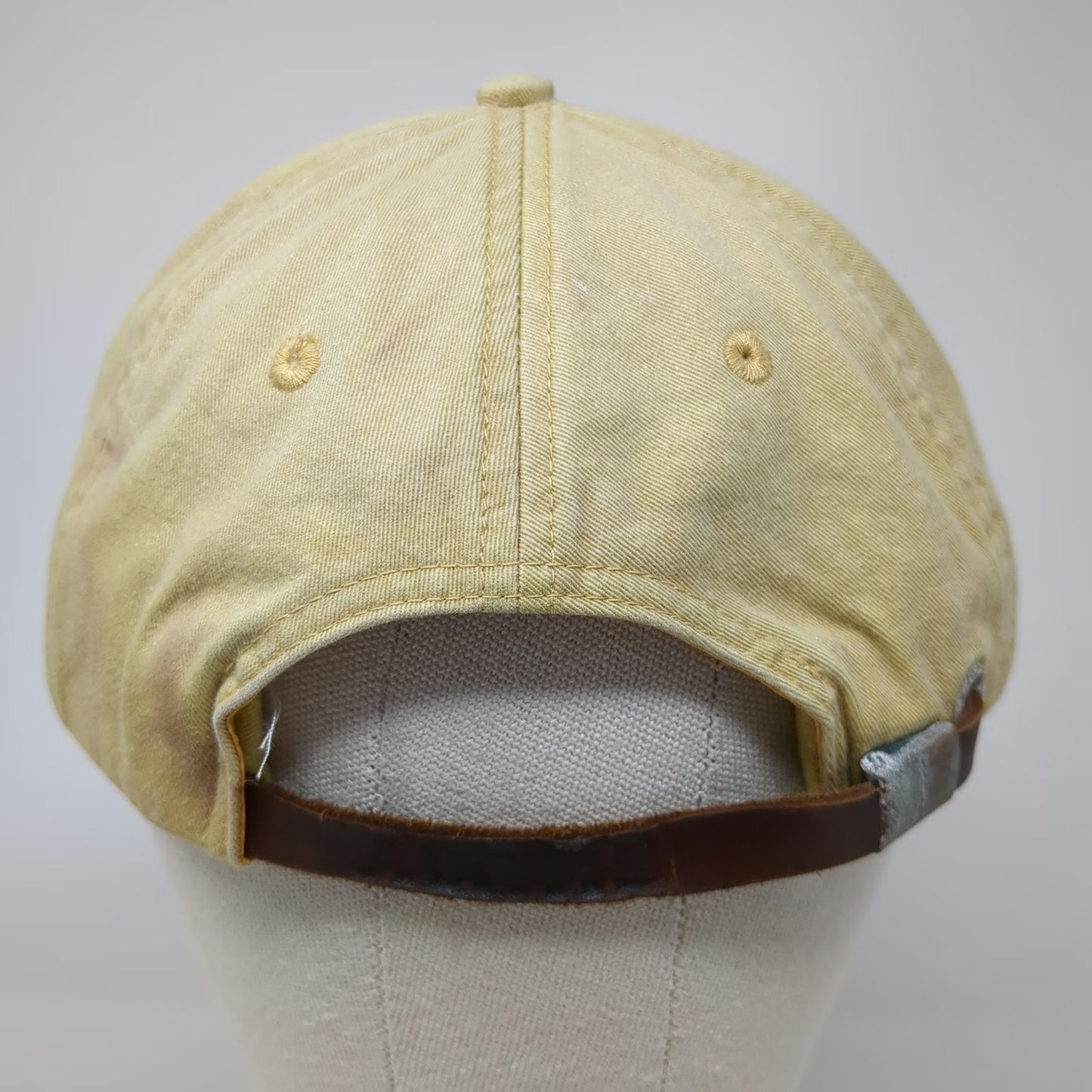Adams Baseball Cap Yellow One Size Leather Strapback Nautical Burgee Flag Hat