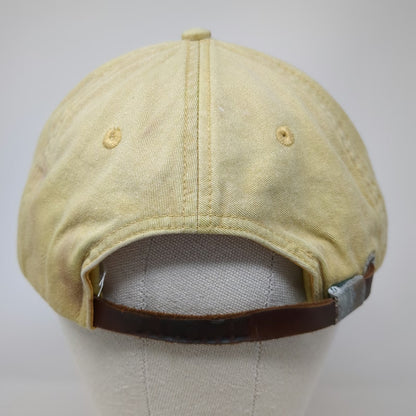Adams Baseball Cap Yellow One Size Leather Strapback Nautical Burgee Flag Hat