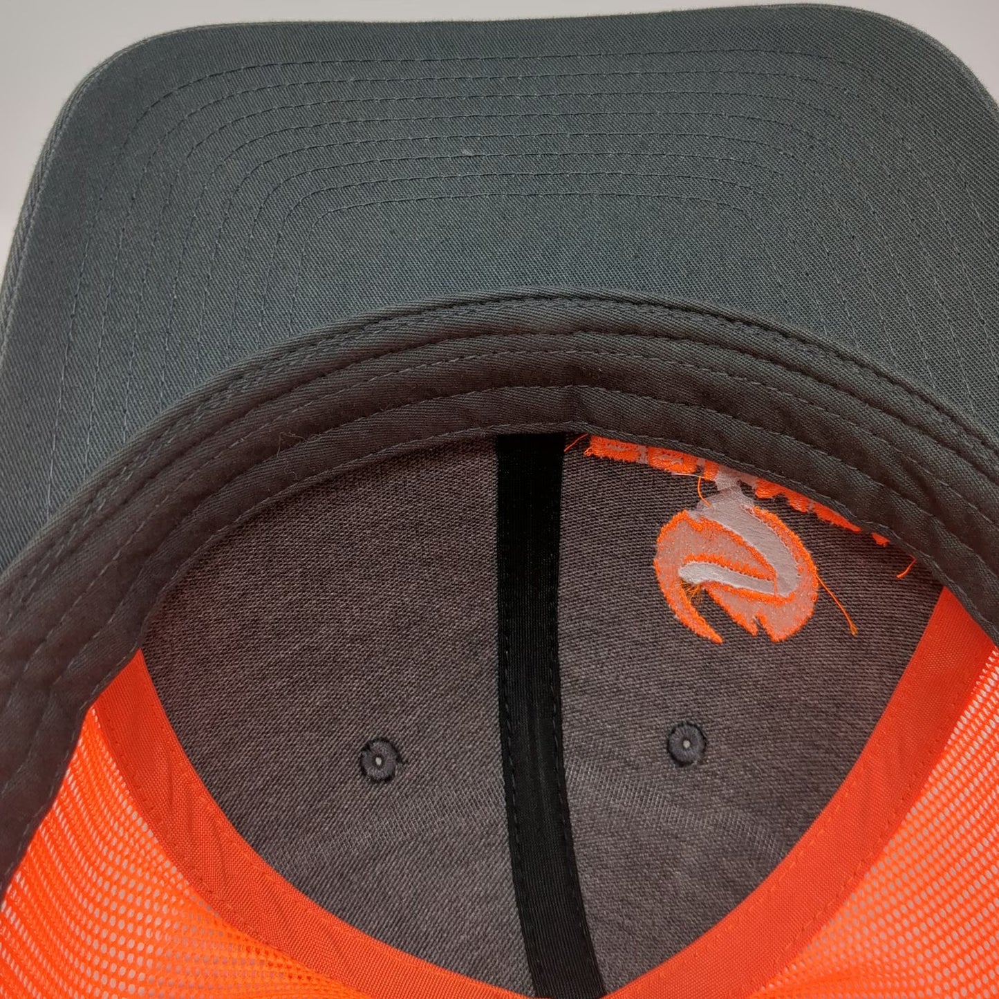 Richardson 112 Trucker Hat Salmon Electrical Contractors Gray Orange OSFM Mesh