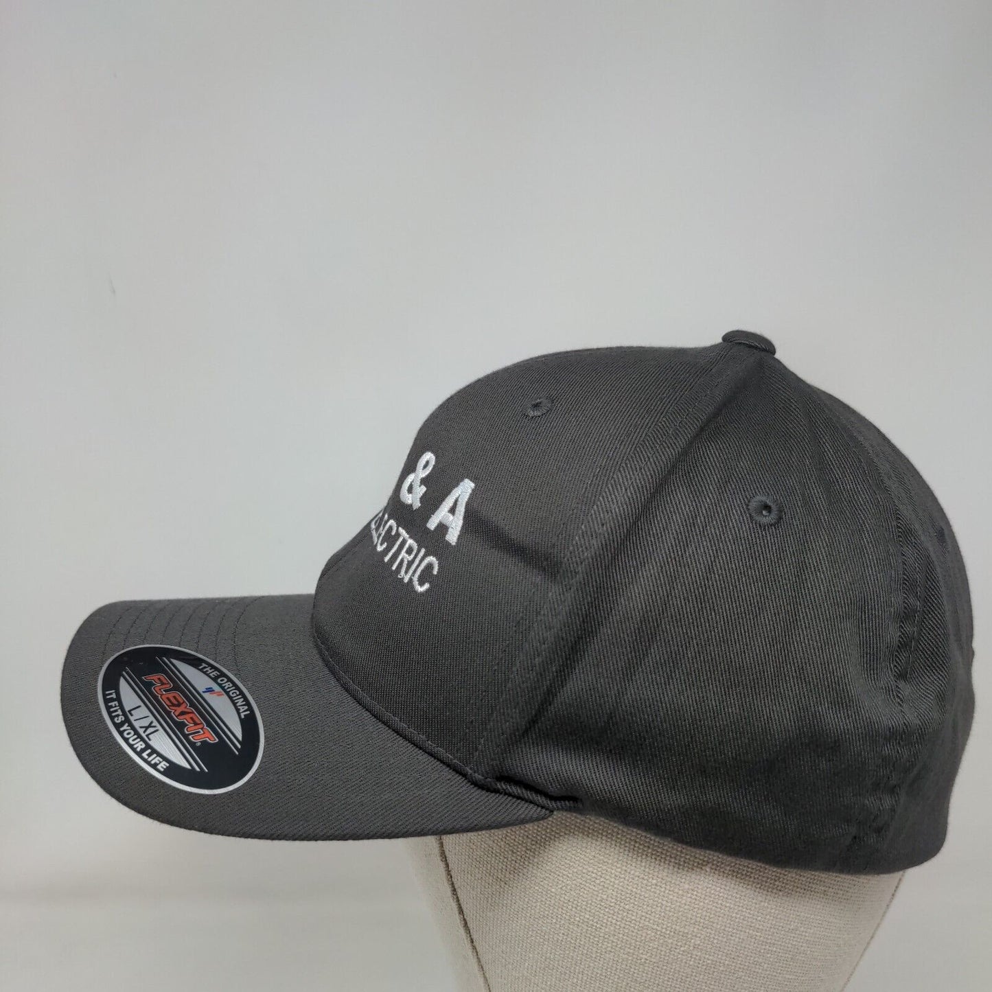 D&A Electric Fitted Hat Gray L/XL Embroidered Flexi Fit 6 Panel Port Authority