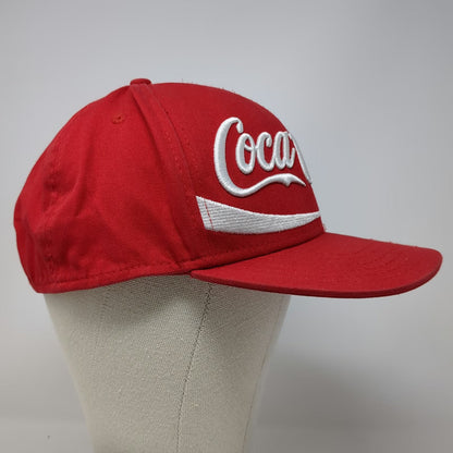 Coca-Cola Snapback Hat Red One Size Embroidered Logo Script Ribbon Cotton Cap