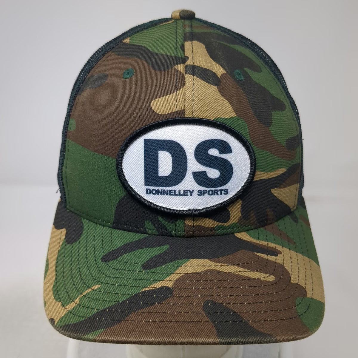 Richardson Trucker Hat Green Camo One Size Donnelley Sports Mesh Back Snapback