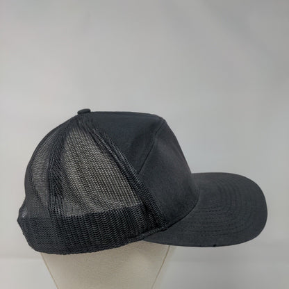 Richardson Snapback Trucker Hat Black One Size Adjustable Mesh Back 6 Panel