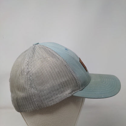 Smith Leather Patch Snapback Mesh Back Trucker Hat Blue M/L Colorblock