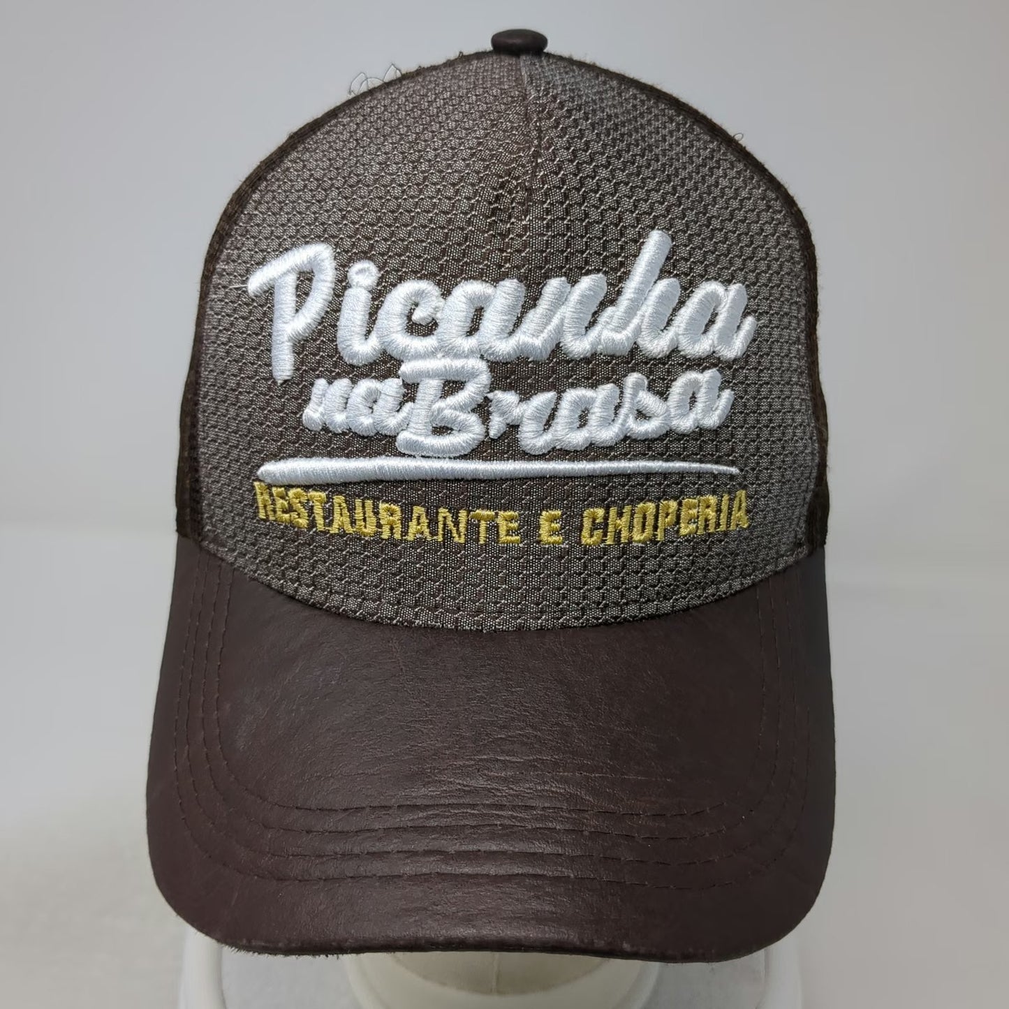 Brown One Size Trucker Hat Picanha na Brasa Restaurante Choperia Mesh Snapback