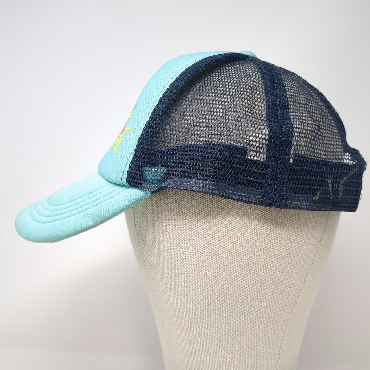 Disney Trucker Hat Blue Yellow Red One Size Stitch Catching Waves Mesh Snapback