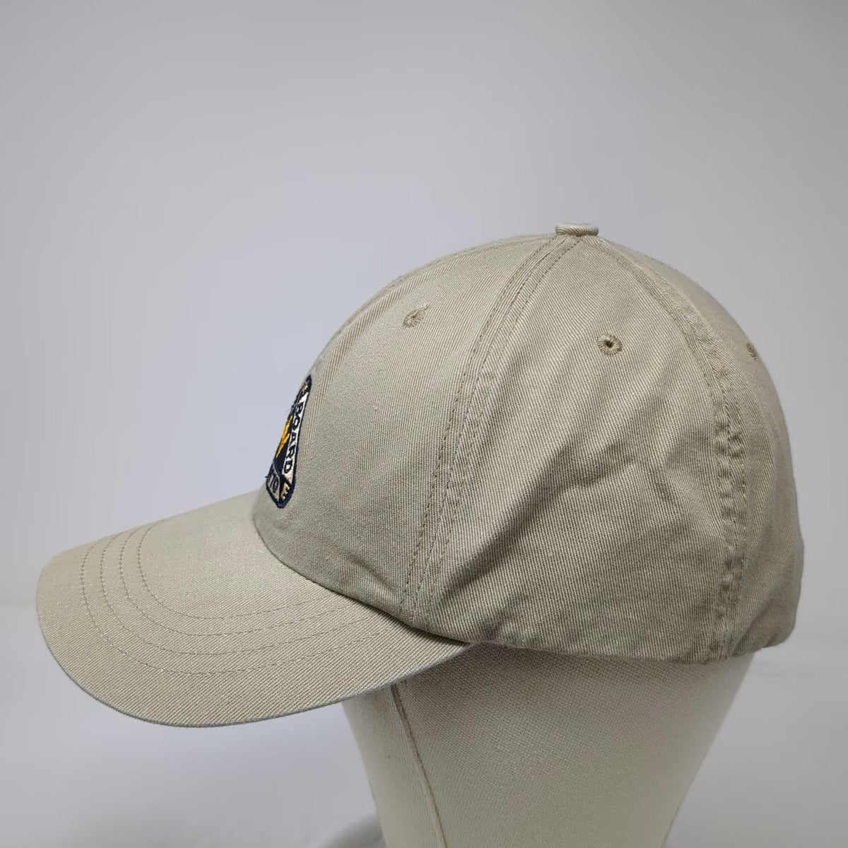 AE Performance Baseball Cap Beige One Size Slideback Leather Strap Grotto Hat