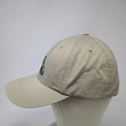 AE Performance Baseball Cap Beige One Size Slideback Leather Strap Grotto Hat