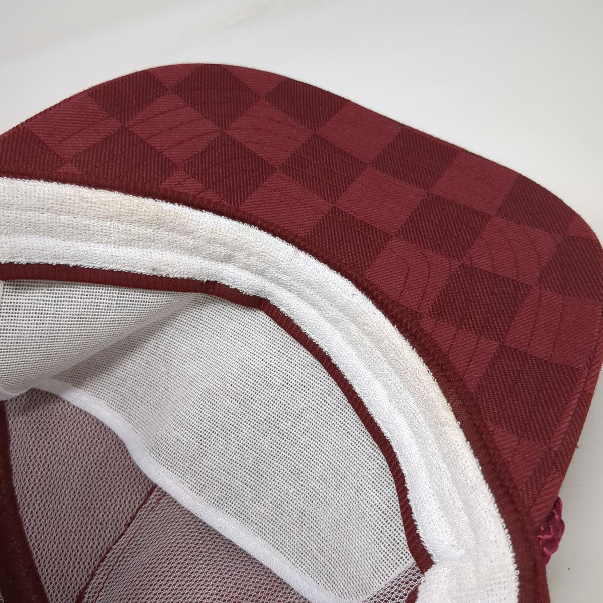 Nissin Wilbur-Ellis Trucker Red Hat One Size Rope Strapback Checkerboard Logo
