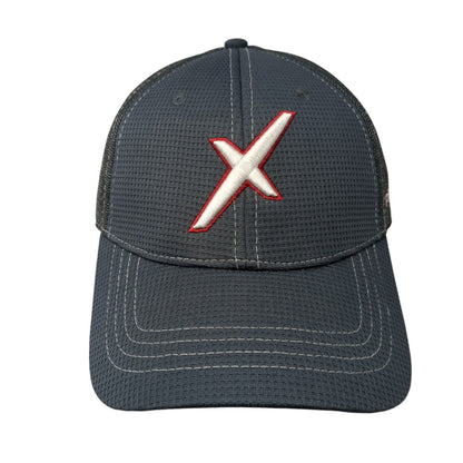 Plexus Worldwide Fitted Hat Gray L/XL Embroidered Vented Holes 6 Panel Polyester