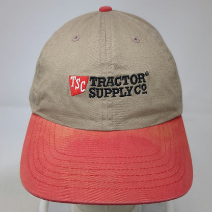 Tractor Supply Co Baseball Cap Beige Red One Size Strapback Embroidered Hat