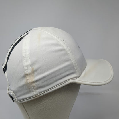 adidas Baseball Cap White One Size 3-Stripe Back Trefoil Logo Stretch Hat